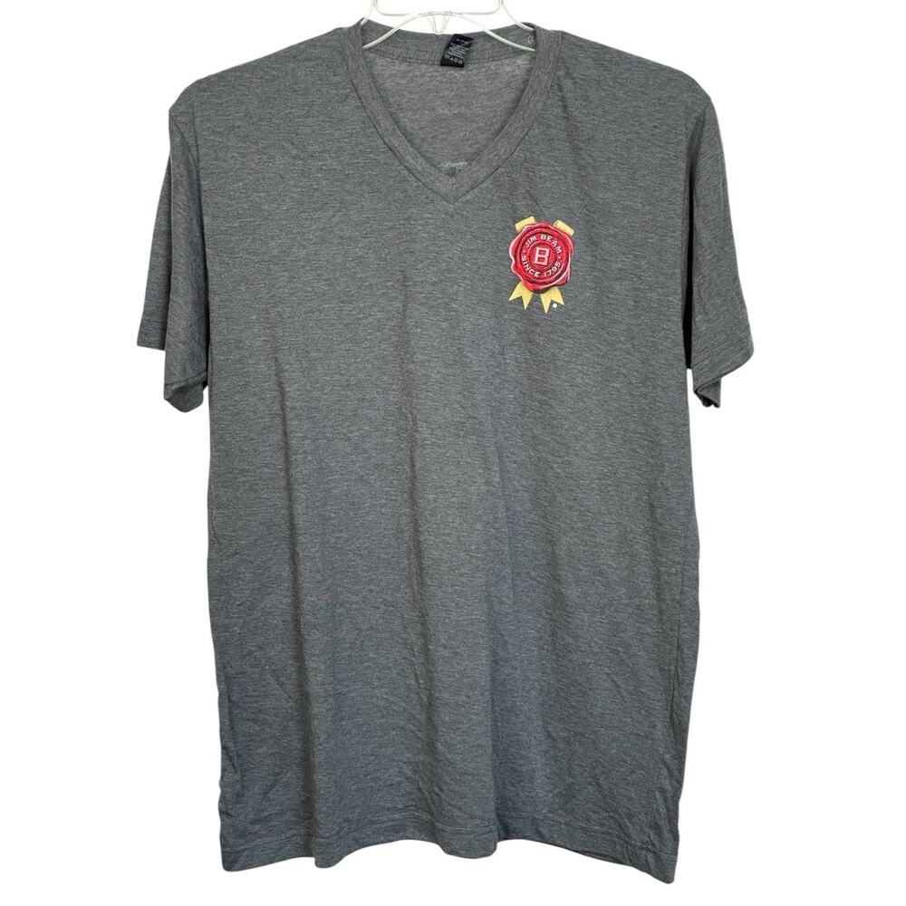 Jim Beam Large V Neck Signature Short‎ Sleeve Tee Shirt Kentucky Bourbon Whiskey